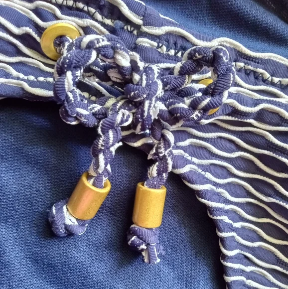 JESSICA SIMPSON Set Tankinki Swimsuit Navy White Two Pieces - Picture 5 of 11